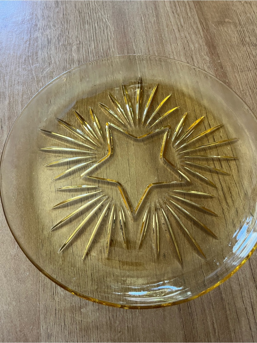 Amber Starburst Glass Decorative Charger Plate - Unbranded
